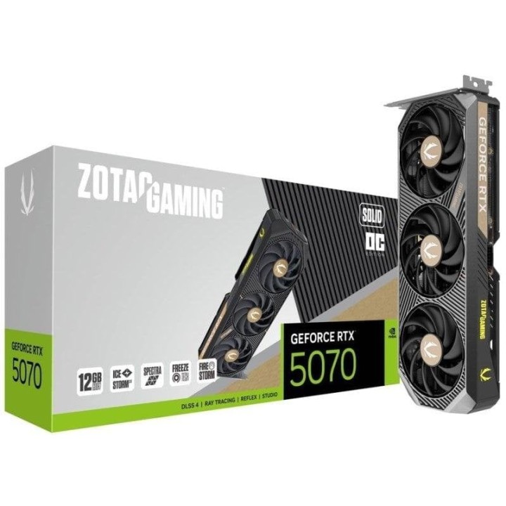 ZOTAC GAMING GeForce RTX 5070 SOLID OC 12GB GDDR7 Reflex 2 RTX AI DLSS4