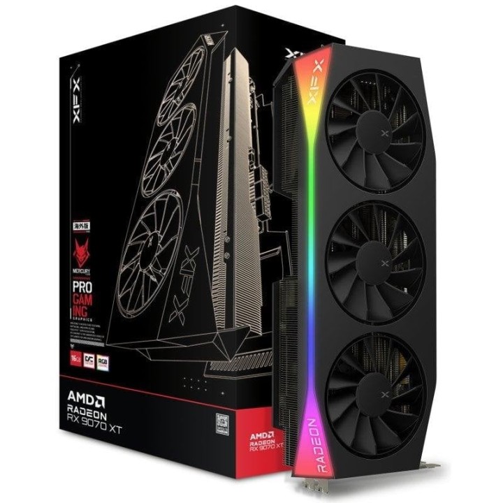 XFX MERCURY AMD Radeon RX 9070 XT OC Triple Fan 16GB GDDR6 FSR 4