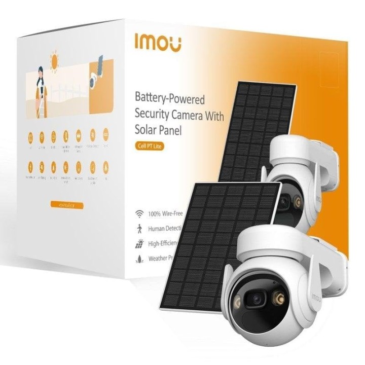 Imou Cell PT Lite Kit Cámara de Vigilancia Exterior Giratoria 2K QHD con Batería y Placa Solar