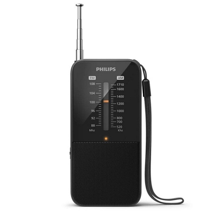 Philips TAR1509 Radio Portátil Analógica FM/AM, Funciona con Pilas, Negro