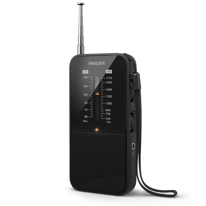 Philips TAR1509 Radio Portátil Analógica FM/AM, Funciona con Pilas, Negro