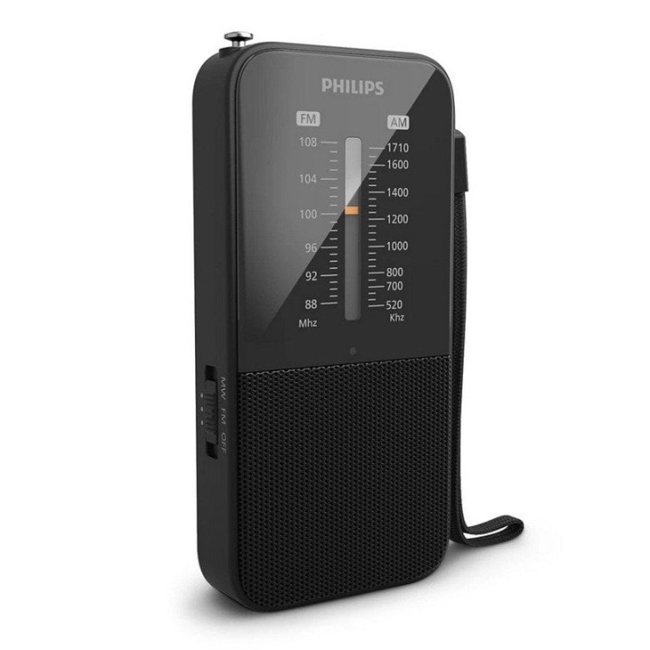 Philips TAR1509 Radio Portátil Analógica FM/AM, Funciona con Pilas, Negro