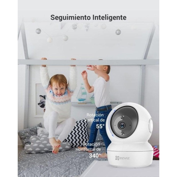 EZVIZ H6c 2K+ Cámara de Seguridad Interior Rotativa QHD 4MP Visión Nocturna