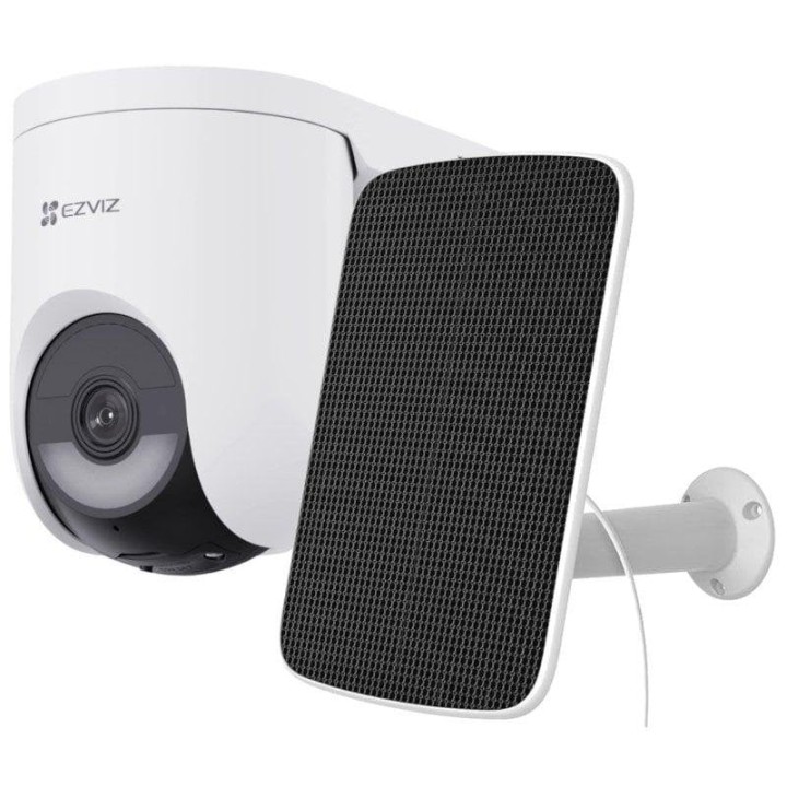 EZVIZ HB8 Lite 2K+ Kit Cámara de Seguridad Exterior Rotativa 340º a Batería QHD + Panel Solar
