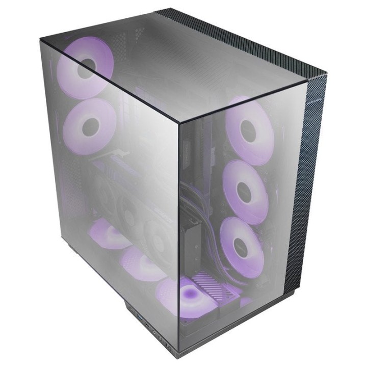 Mars Gaming Mc-3gf Torre Atx Triple Cristal Cromado 2 Ventiladores Argb 120mm Usb-c Negro