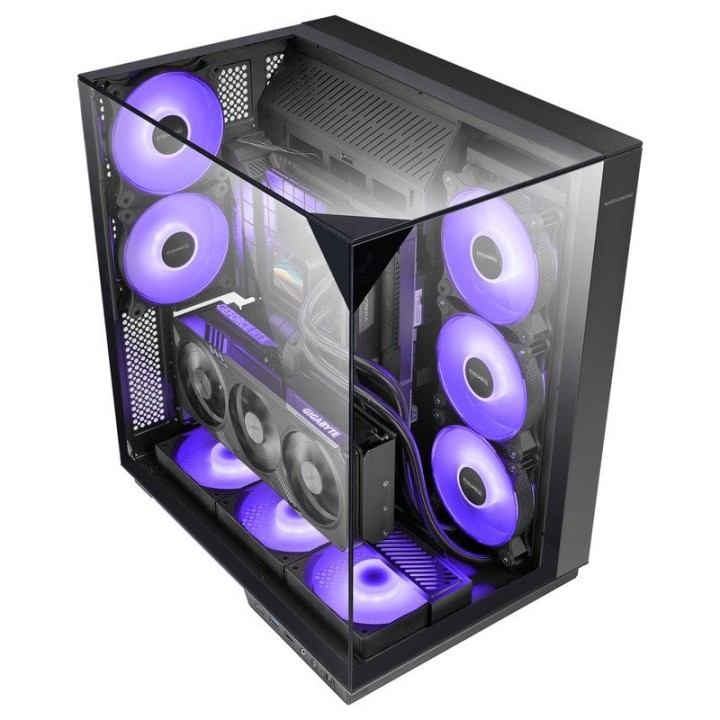 Mars Gaming Mc-3gf Torre Atx Triple Cristal Templado 2 Ventiladores Argb 120mm Usb-c Negro
