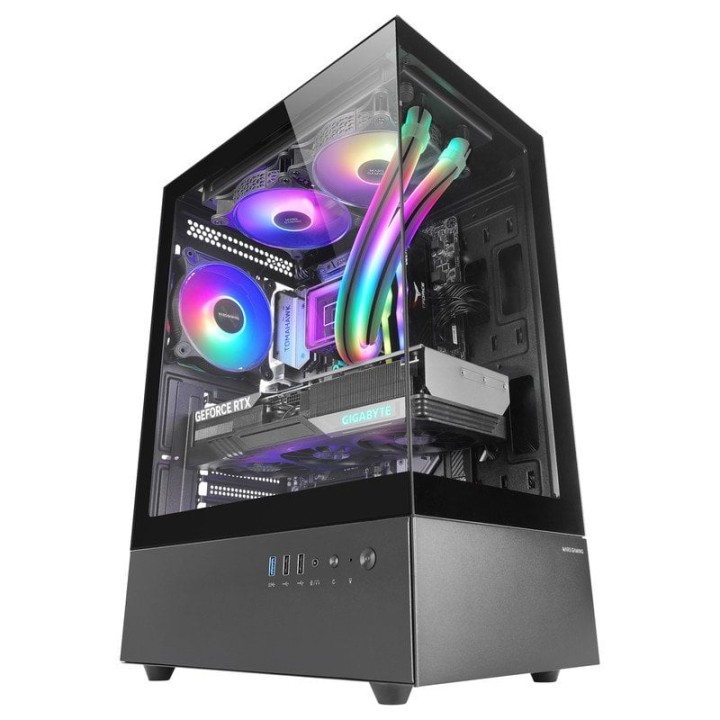 Mars Gaming Mc-xo Semitorre Atx Doble Cristal Templado Ventilador Frgb 120mm Doble Cámara Negro