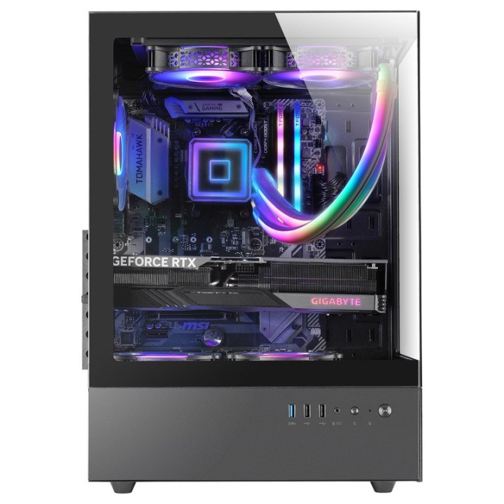 Mars Gaming Mc-xo Semitorre Atx Doble Cristal Templado Ventilador Frgb 120mm Doble Cámara Negro