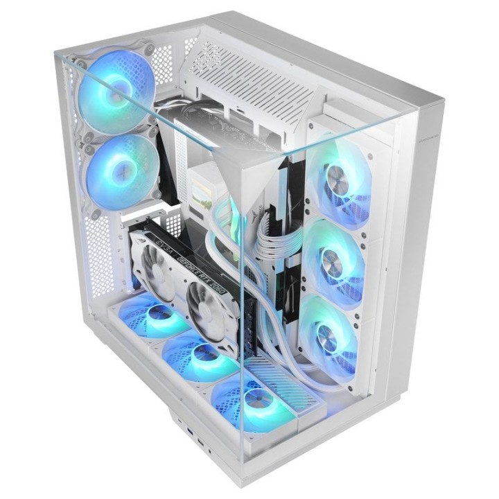 Mars Gaming Mc-3gf Torre Atx Triple Cristal Templado 2 Ventiladores Argb 120mm Usb-c Blanco