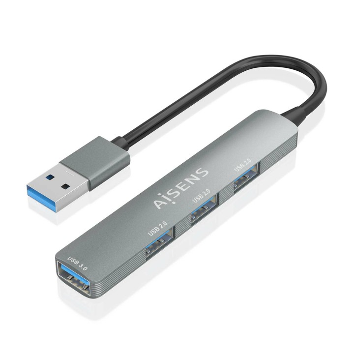 Hub AISENS USB-A 3.0 a 3USB 2.0/1USB-A Gris (A106-0859)