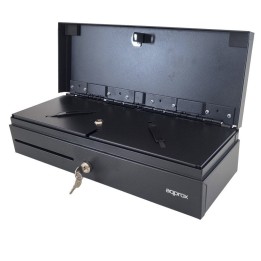 Approx appCASH02FLIPTOP Cajón Portamonedas Compacto Manual y Automático RJ-11/RJ-12 Negro