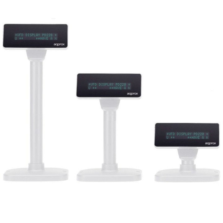 Approx appVFD01WH Visor TPV de 2 Líneas USB Blanco