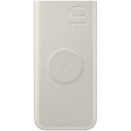 Samsung Batería Portátil 10.000mAh de Carga Súper Rápida 25W, Carga Inalámbrica, 2 Puertos, Beige