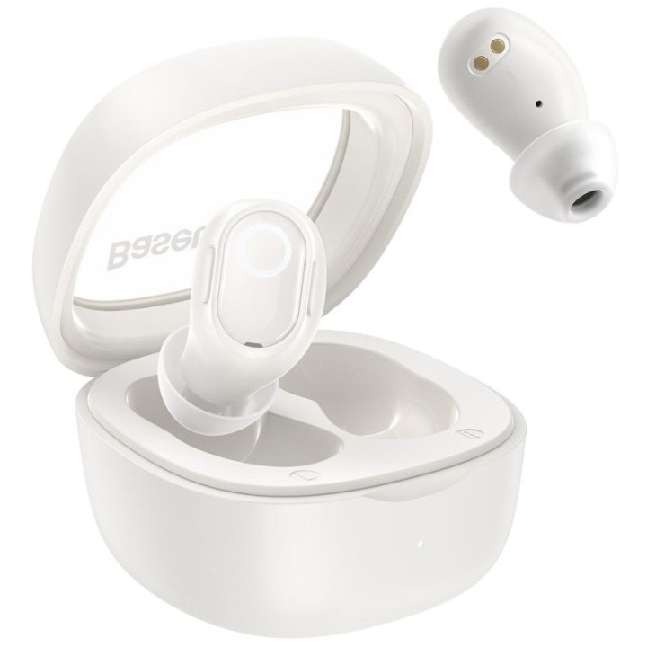 Baseus Bowie WM02 TWS Auriculares Inalámbricos Bluetooth con Estuche de Carga Blanco Crema