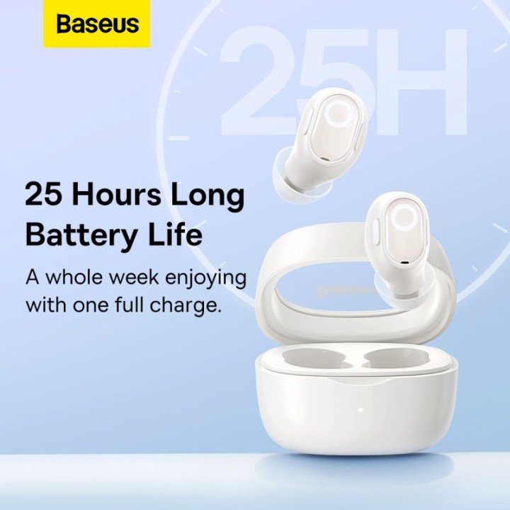 Baseus Bowie WM02 TWS Auriculares Inalámbricos Bluetooth con Estuche de Carga Blanco Crema