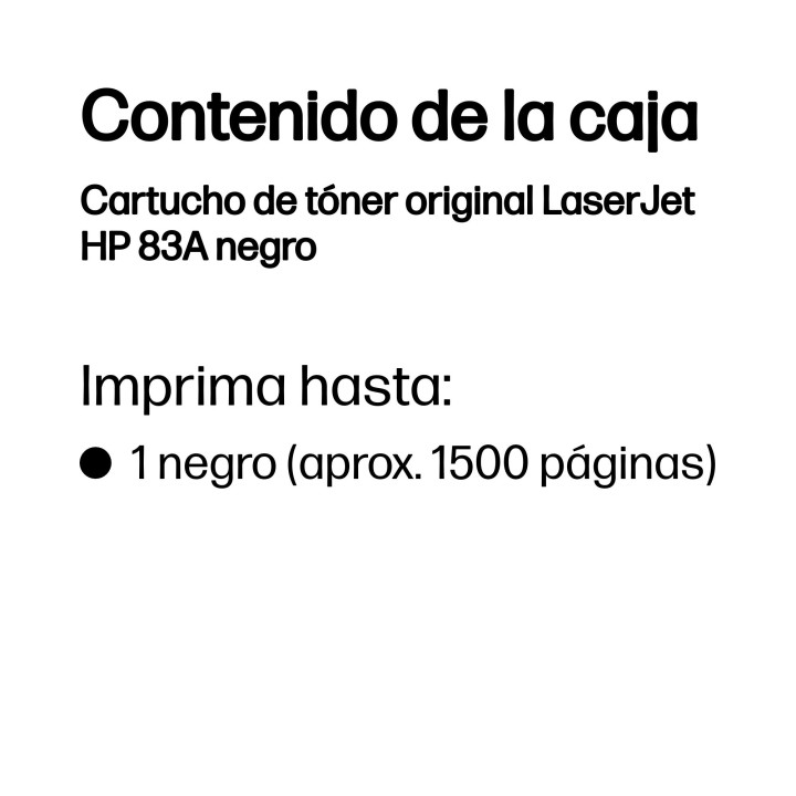 Toner HP LaserJet Pro 83A Negro 1500 páginas (CF283A)
