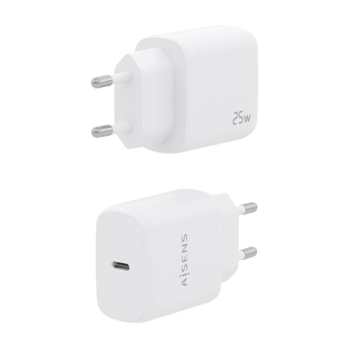 Aisens A110-0756 Cargador 25W USB-C PD3.0 1 Puerto 1xUSB-C Blanco