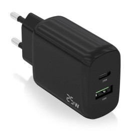Aisens A110-0759 Cargador 25W 1xUSB-C PD3.0 1xUSB-A QC3.0 Negro