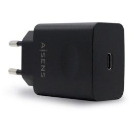 Aisens ASCH-1PD20-BK Cargador USB-C PD3.0 1 Puerto 1xUSB-C 20W Negro