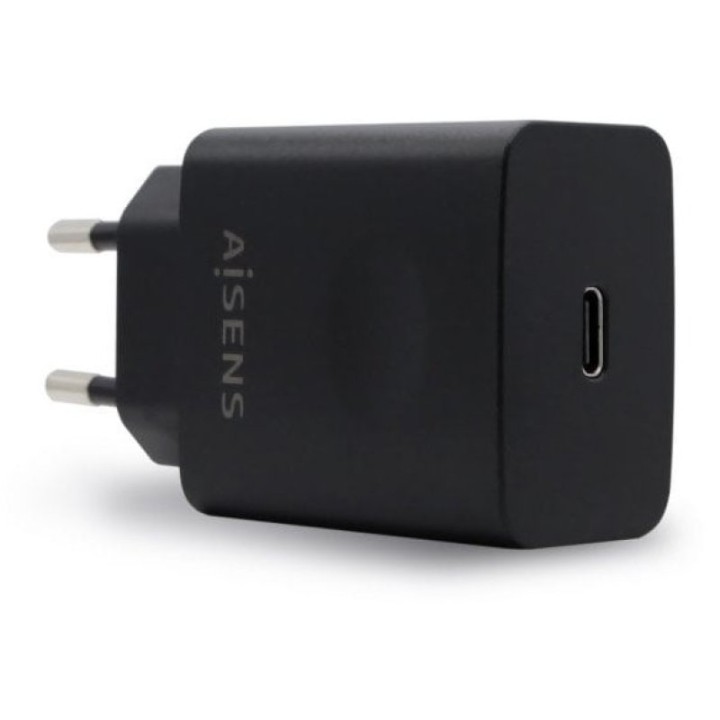 Aisens ASCH-1PD20-BK Cargador USB-C PD3.0 1 Puerto 1xUSB-C 20W Negro