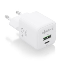 Aisens ASCH-25W2P014-W Cargador GaN 25W 1xUSB-C PD3.0 QC4.0 1xUSB-A QC3.0 Blanco