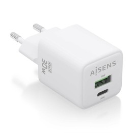 Aisens ASCH-30W2P037-W Cargador GaN 30W 1xUSB-C PD3.0 QC4.0 1xUSB-A QC3.0 Blanco