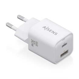 Aisens ASCH-30W2P020-W Cargador GaN 30W 1xUSB-C PD3.0 QC4.0 1xUSB-A QC3.0 Blanco