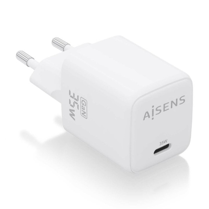 Aisens ASCH-35W1P016-W Cargador GaN 35W 1xUSB-C PD3.0 QC4.0 Blanco
