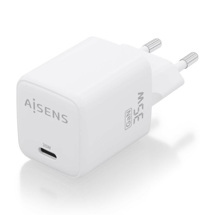 Aisens ASCH-35W1P016-W Cargador GaN 35W 1xUSB-C PD3.0 QC4.0 Blanco