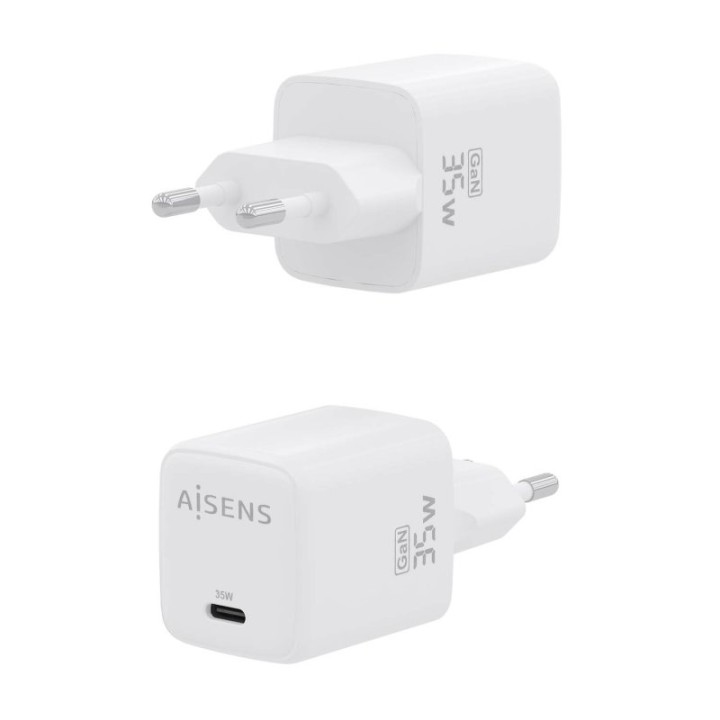 Aisens ASCH-35W1P016-W Cargador GaN 35W 1xUSB-C PD3.0 QC4.0 Blanco