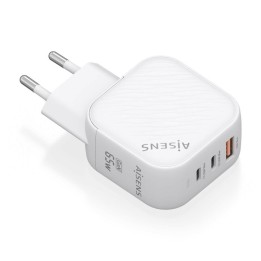 Aisens ASCH-65W3P026-W Cargador GaN 65W 2xUSB-C PD3.0 QC4.0 1xUSB-A QC3.0 Blanco