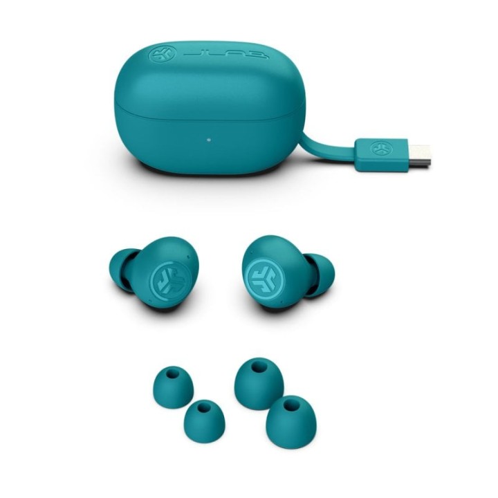 JLab Go Pop ANC Auriculares Bluetooth TWS con Cancelación Activa de Ruido Verde Azulado