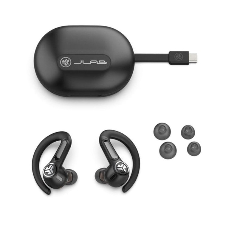 JLab Epic Sport ANC 3 Auriculares Deportivos Bluetooth con Cancelación Activa de Ruido Híbrida Negro