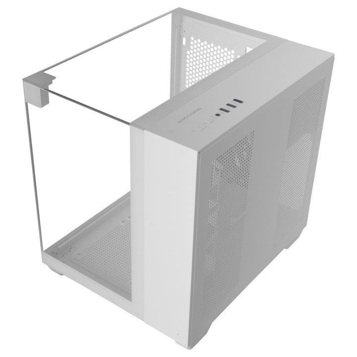 Mars Gaming Mc-visionm Caja Pc Compacta Microatx Triple Cristal Templado Doble Cámara Blanco