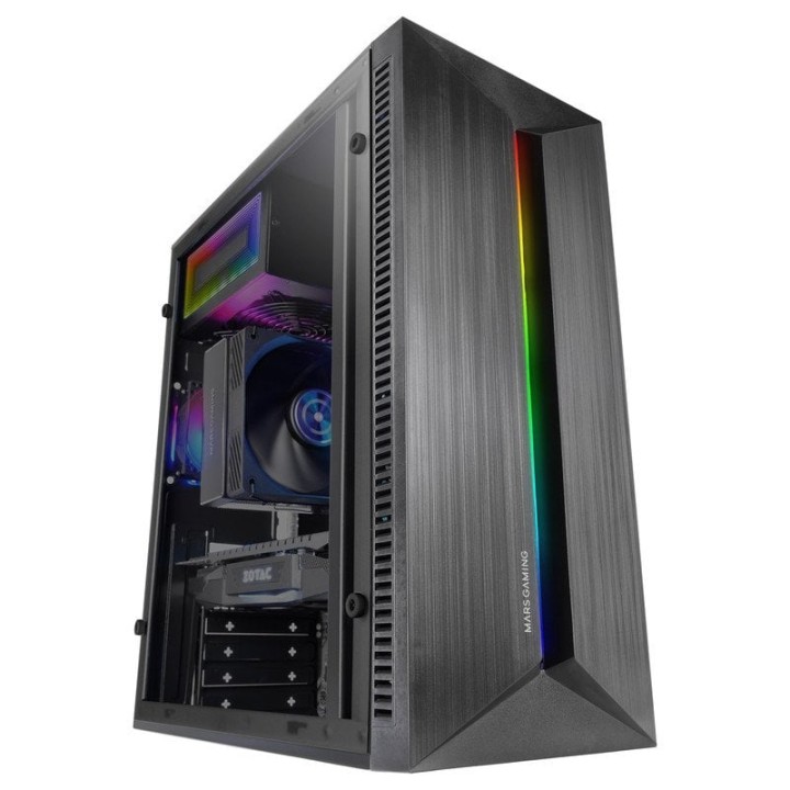 Mars Gaming Mc-blaze Caja Pc Atx Ventilador Frgb 80mm Tira Led Rgb Frontal Negro