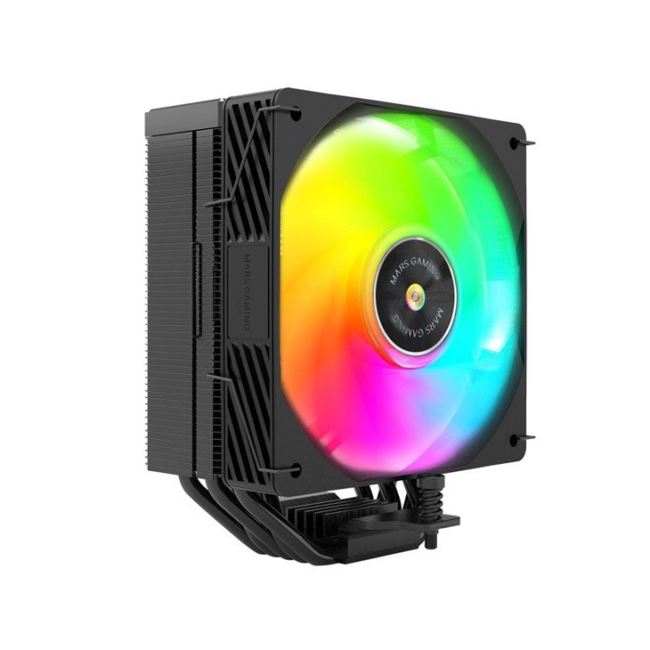 Mars Gaming Mcpu-x5argb Disipador Cpu 280w Tdp 5x Heatpipes Hct Ventilador Pwm Si Argb 120mm Negro