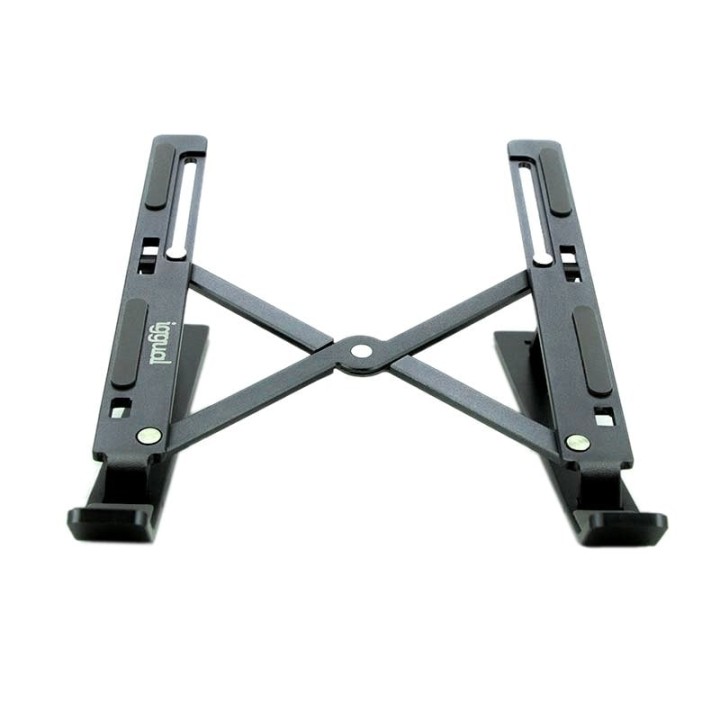 Iggual Soporte Elevador Portátil Plegable de Aluminio Gris para Portátil hasta 17"
