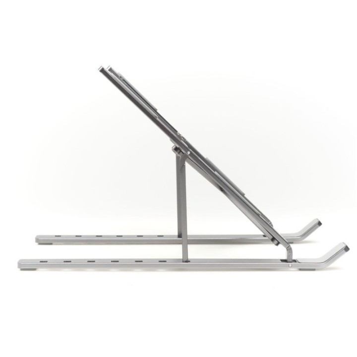 Iggual Soporte Elevador Portátil Plegable de Aluminio Gris para Portátil hasta 17"