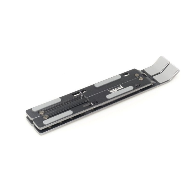 Iggual Soporte Elevador Portátil Plegable de Aluminio Gris para Portátil hasta 17"