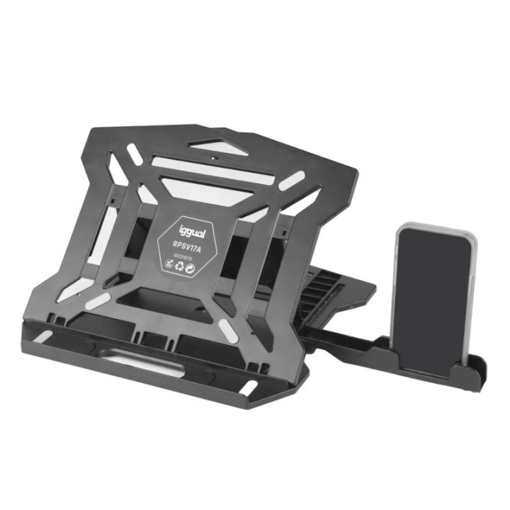 Iggual Soporte Elevador Ordenador Portátil + Móvil hasta 17"