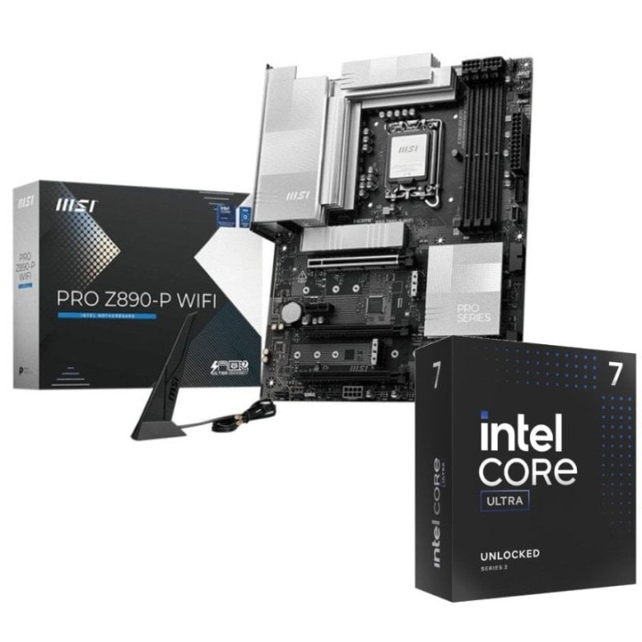 Intel Pack Core Ultra 7 265KF IA Integrada 3.3/5.5GHz Box + MSI PRO Z890-P WIFI