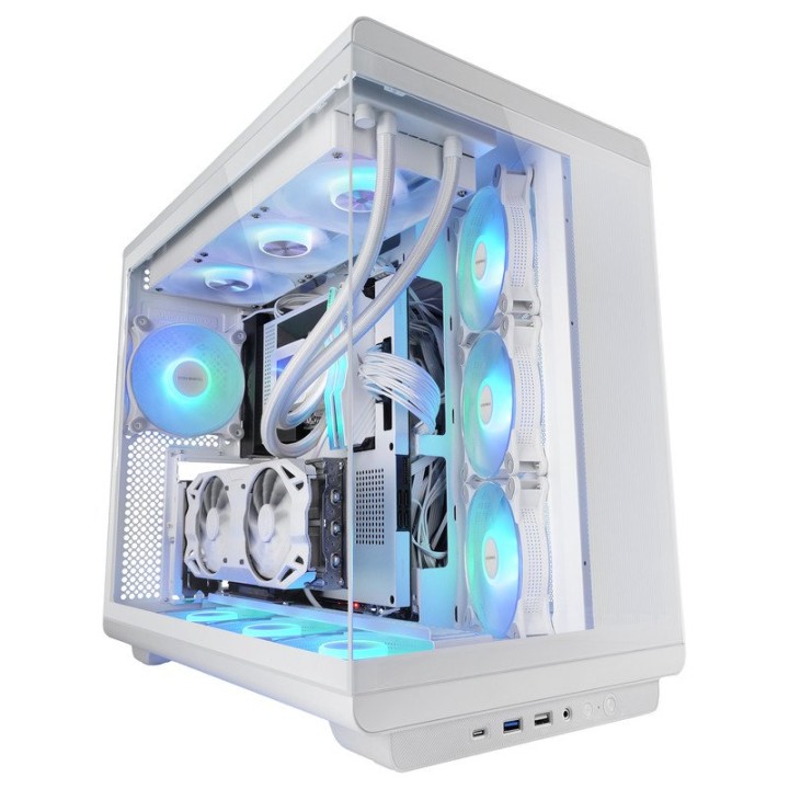 Mars Gaming MC-REV Torre ATX Doble Cristal Templado 3x Ventiladores ARGB Blanca