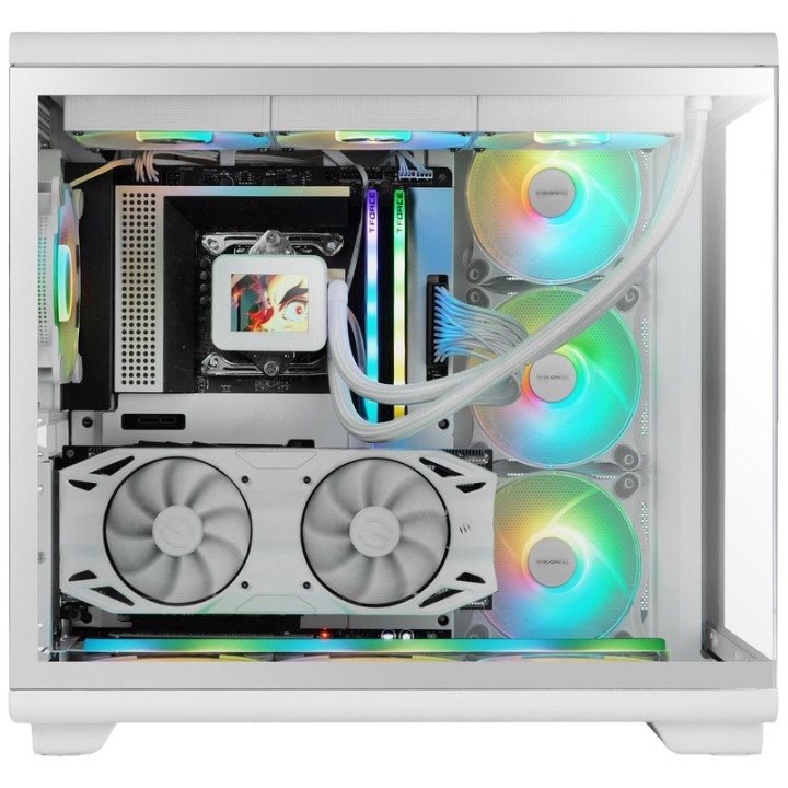 Mars Gaming MC-REV Torre ATX Doble Cristal Templado 3x Ventiladores ARGB Blanca