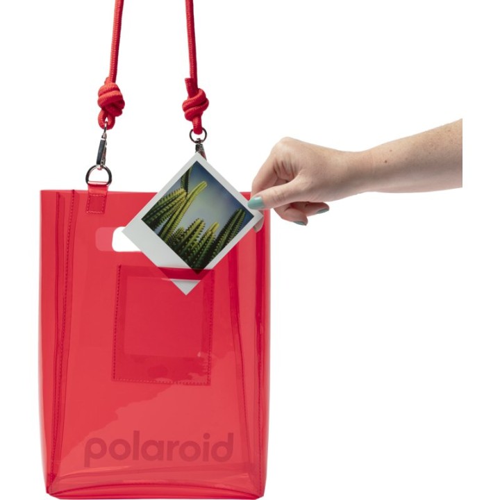 Polaroid Bolsa Tipo Cubo de TPU Transparente 100% Reciclado Roja