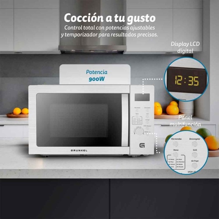 Grunkel Mw-28airfryer Microondas con Air 28L 2200W Inox