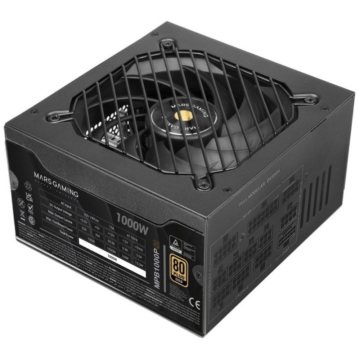Mars Gaming Mpb1000psi Fuente Alimentación Modular Atx 3.1 1000w 80 Plus Gold Negro