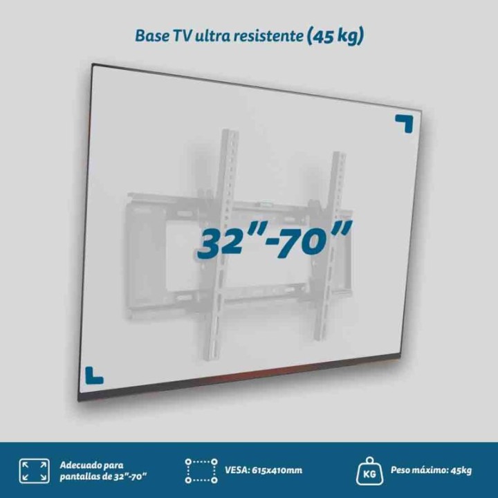 Grunkel SP-61X41IN Soporte de TV Inclinable Para TV 32″-70″ Hasta 45kg Negro