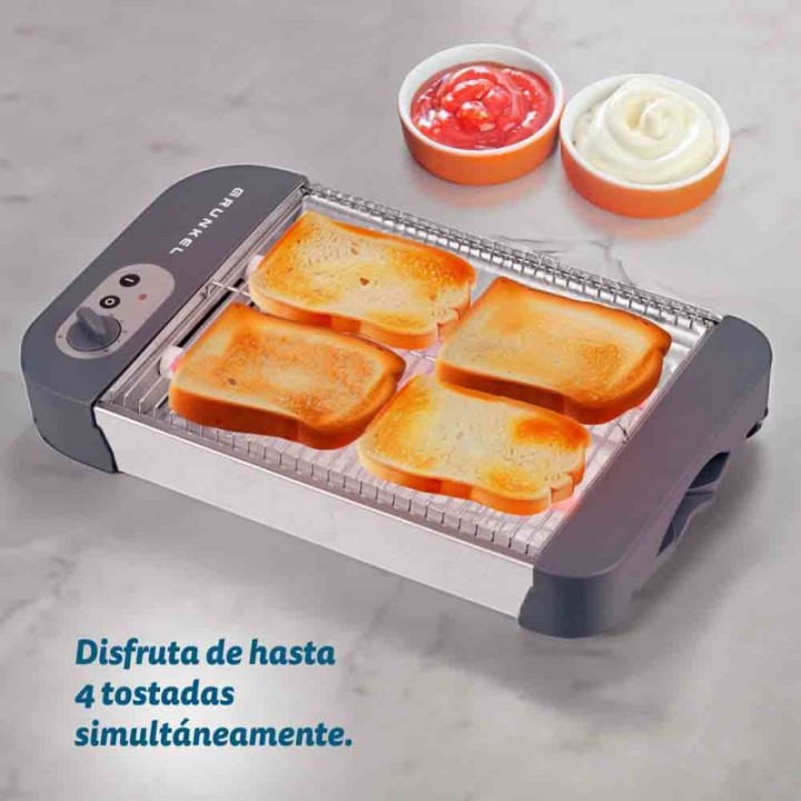 Grunkel TSP-MINISIZE Tostador Plano De 1 O 2 Rebanadas De 350W Gris