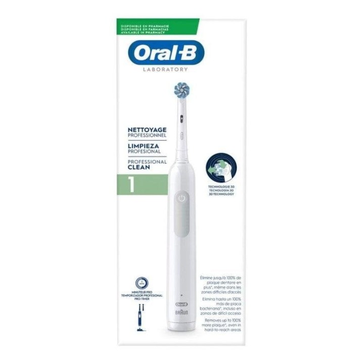 Cepillo Eléctrico Oral-B Pro 1 Blanco con Tecnología 3D Limpieza Profesional