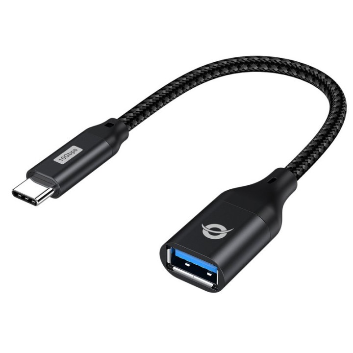 Conceptronic ABBY18B Adaptador OTG USB-C a USB-A 3.2 Gen 2 10Gbps Negro